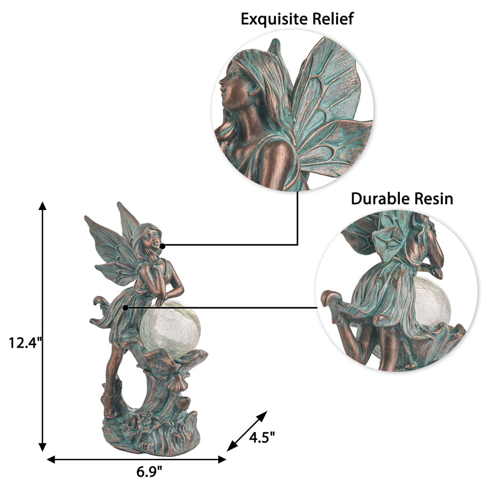 TERESA'S COLLECTIONS size comparison showing 12.4-inch statue scale and placement guidance