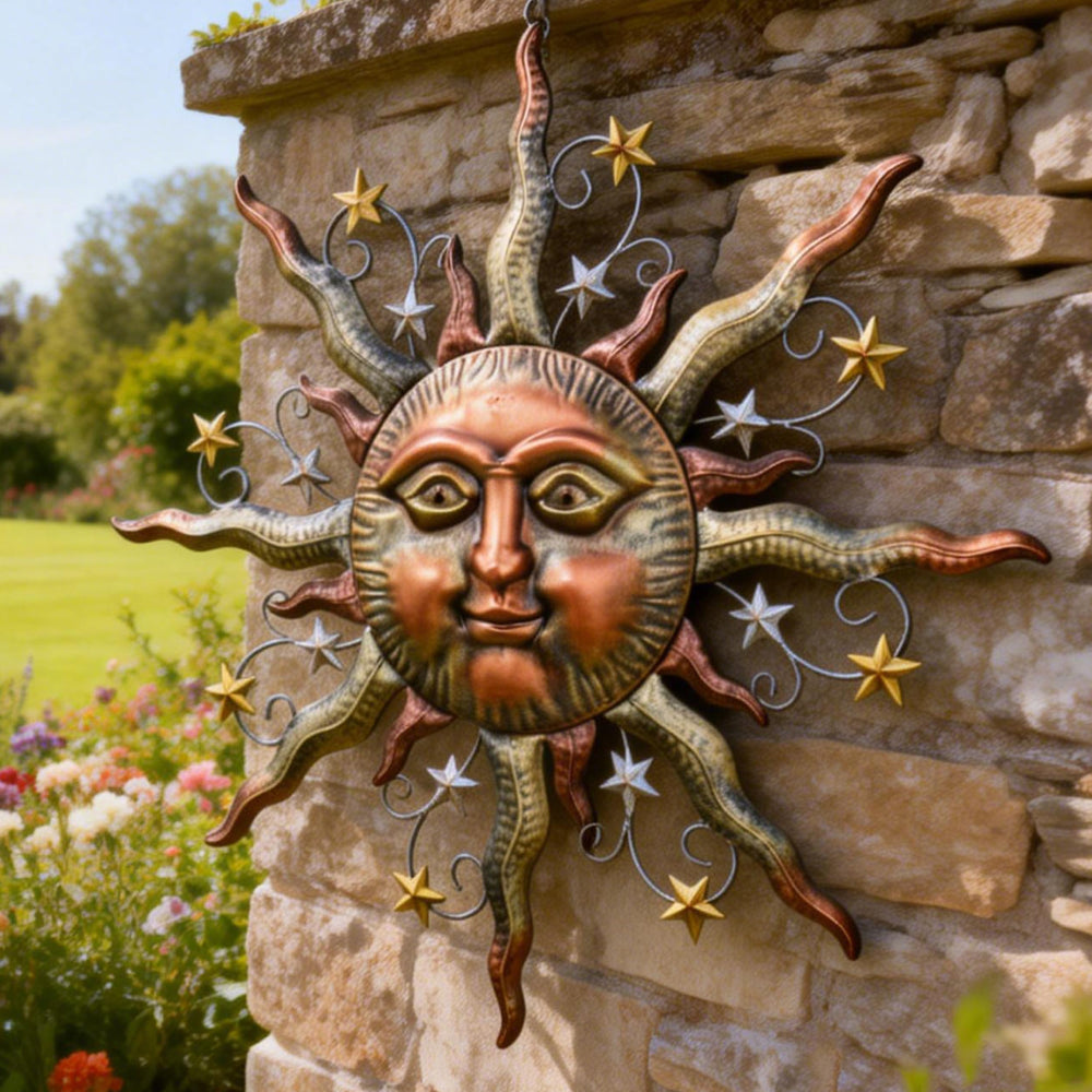 TERESA'S COLLECTIONS close-up of textured sun face showing artisan detail