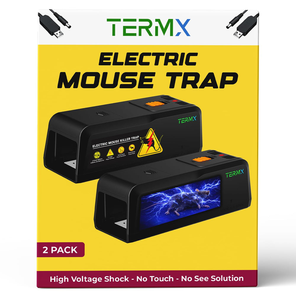 TERM X front view of large electric rat trap showing compact housing and quick placement benefit