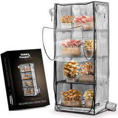 Terra Fungus front view showing compact footprint and sturdy cabinet benefit