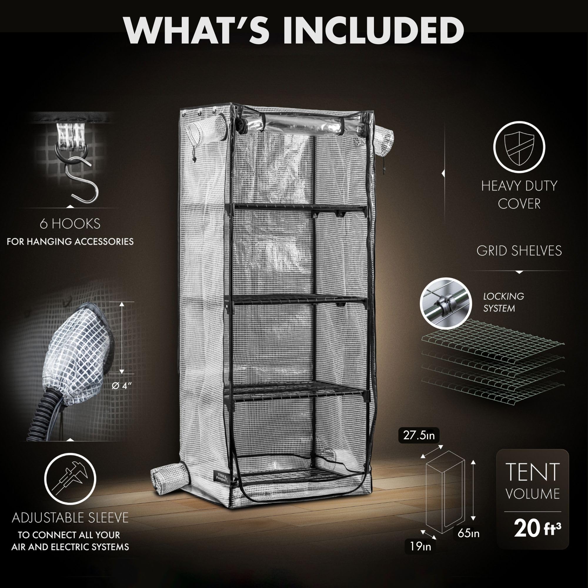 Terra Fungus containing a monotub to demonstrate accessory compatibility benefit