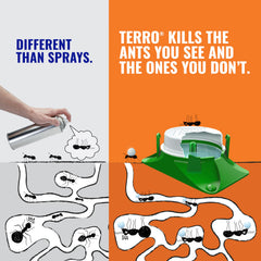 Terro bait stations lined along patio edge reducing ant entry risk into home