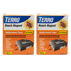 Terro roach magnet front packaging showing 24 traps and features for easy identification