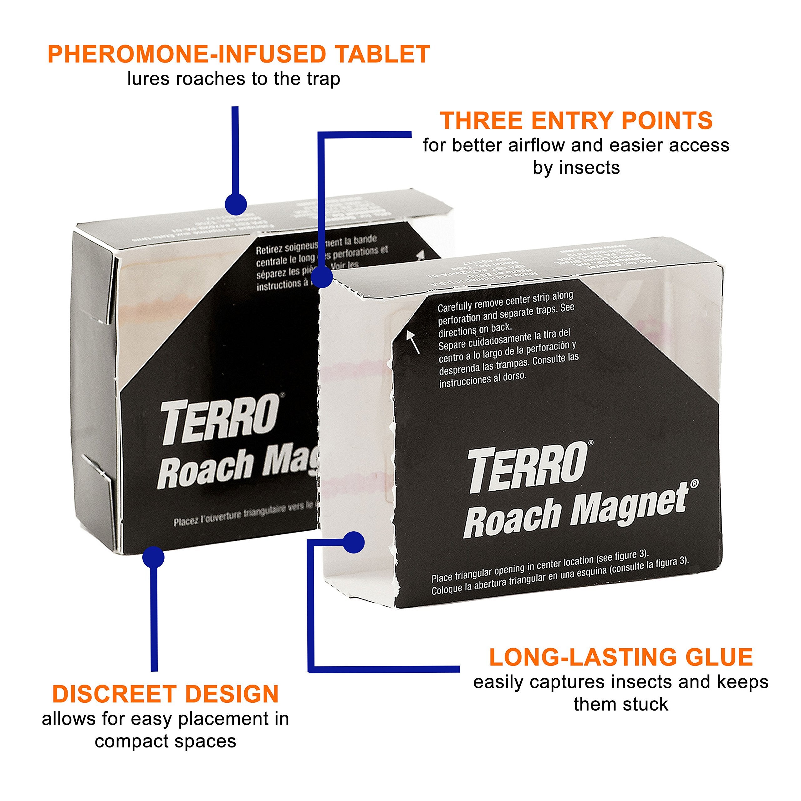 Terro roach magnet close-up of adhesive surface showing strong capture ability