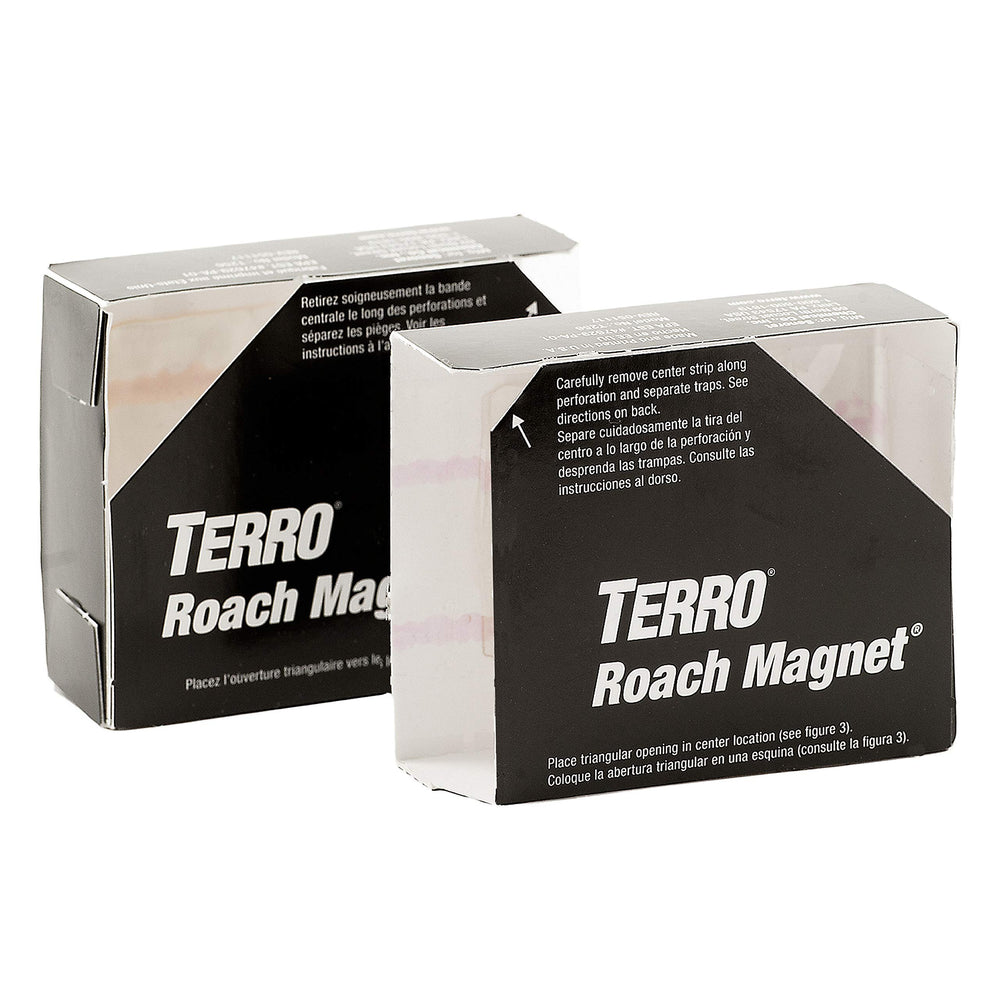 Terro roach magnet open trap view revealing pheromone chamber and sticky interior