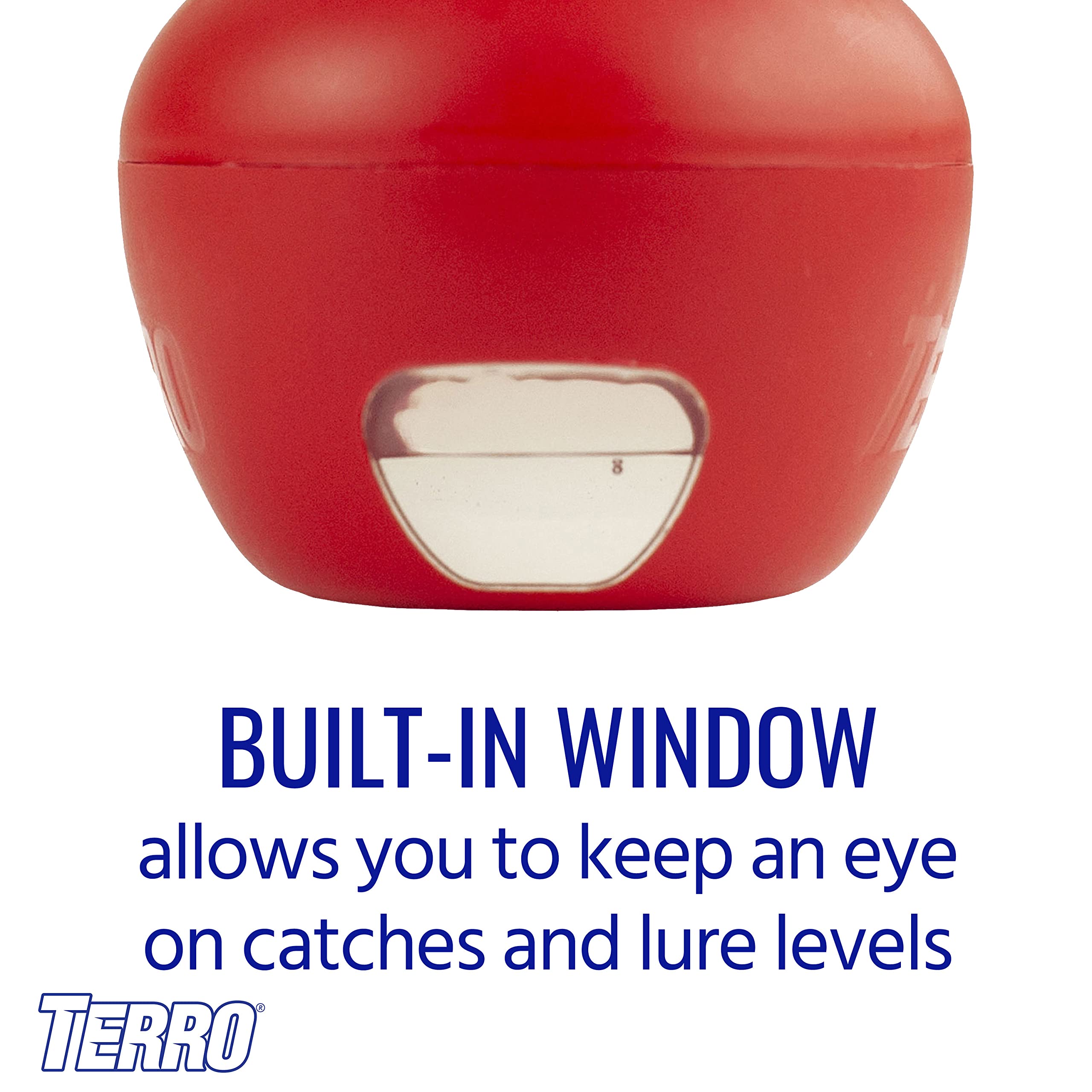 Terro trap beside real apple showing compact scale