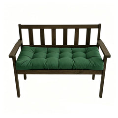 TESICA front view of dark green bench cushion showing neat tufted finish and curb appeal
