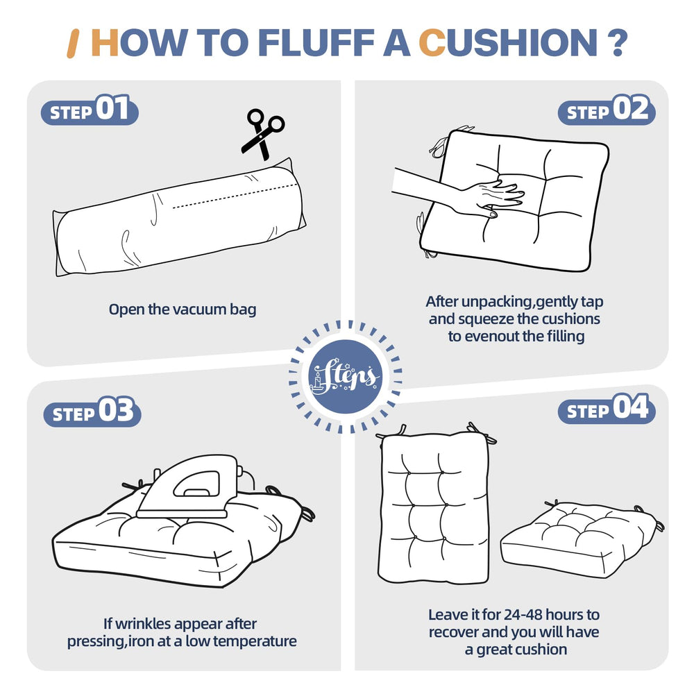 TESICA folded cushions stored neatly demonstrating easy care and storage