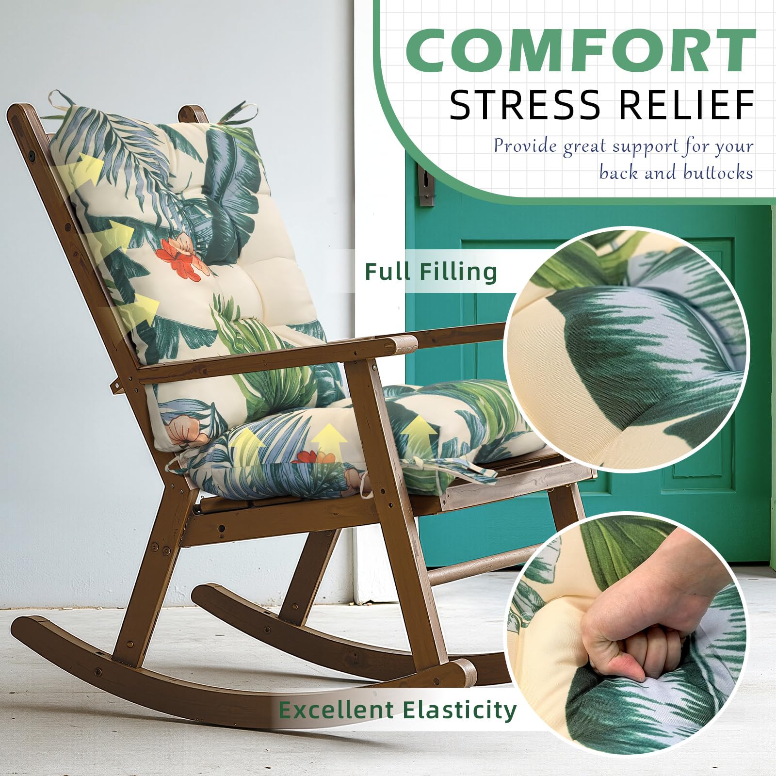 TESICA ties attached to chair back showing secure non-slip benefit