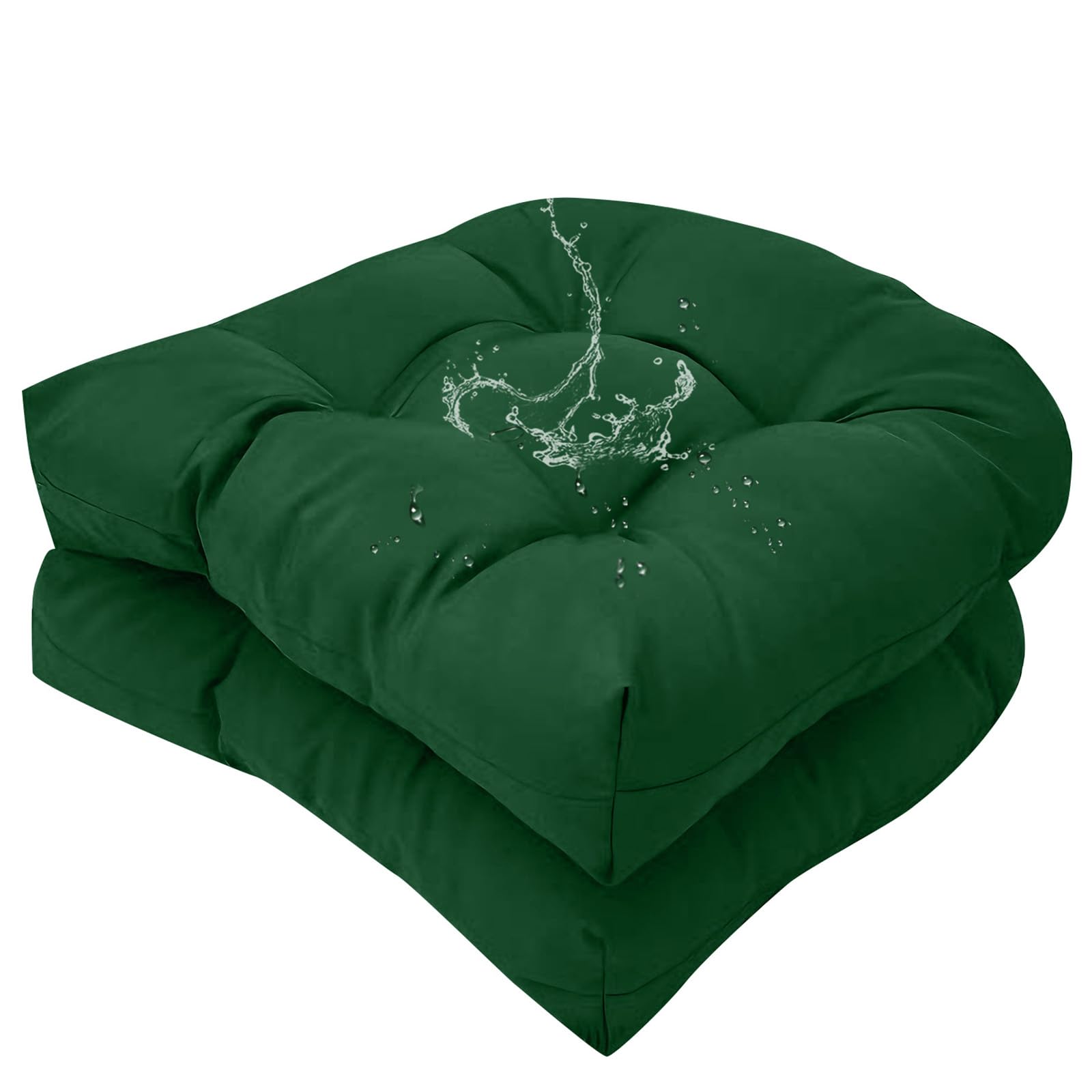 TESICA dark green front view showing tufted cushion and neat finish for upgraded comfort