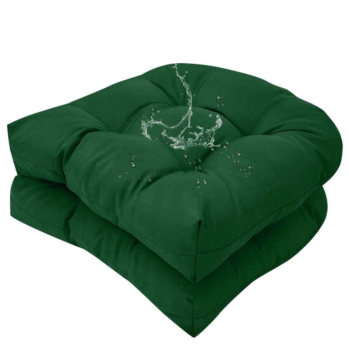 TESICA dark green front view showing tufted cushion and neat finish for upgraded comfort