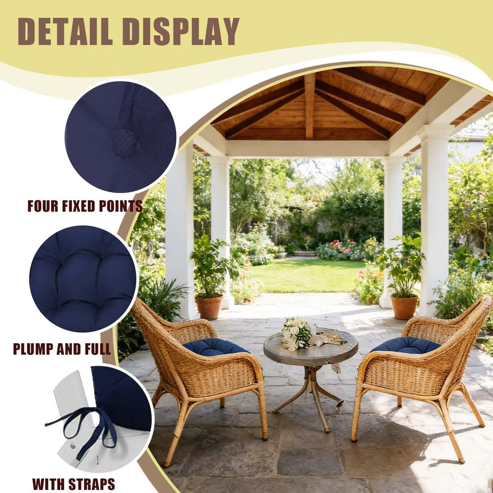 TESICA cushion on wicker chair outdoors adding comfort and style
