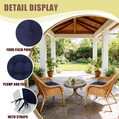 TESICA cushion on wicker chair outdoors adding comfort and style
