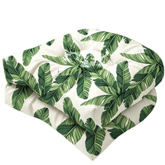 TESICA front view of green white patio cushions showing neat packaging and color