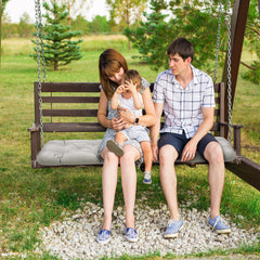 TESICA cushion on patio bench demonstrating comfortable seating