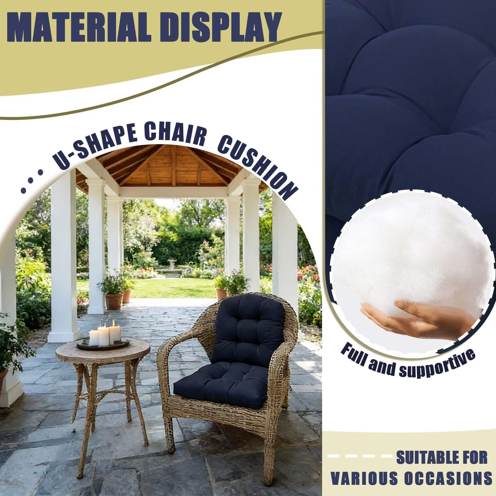 TESICA cushioned metal bistro chair demonstrating secure seat fit