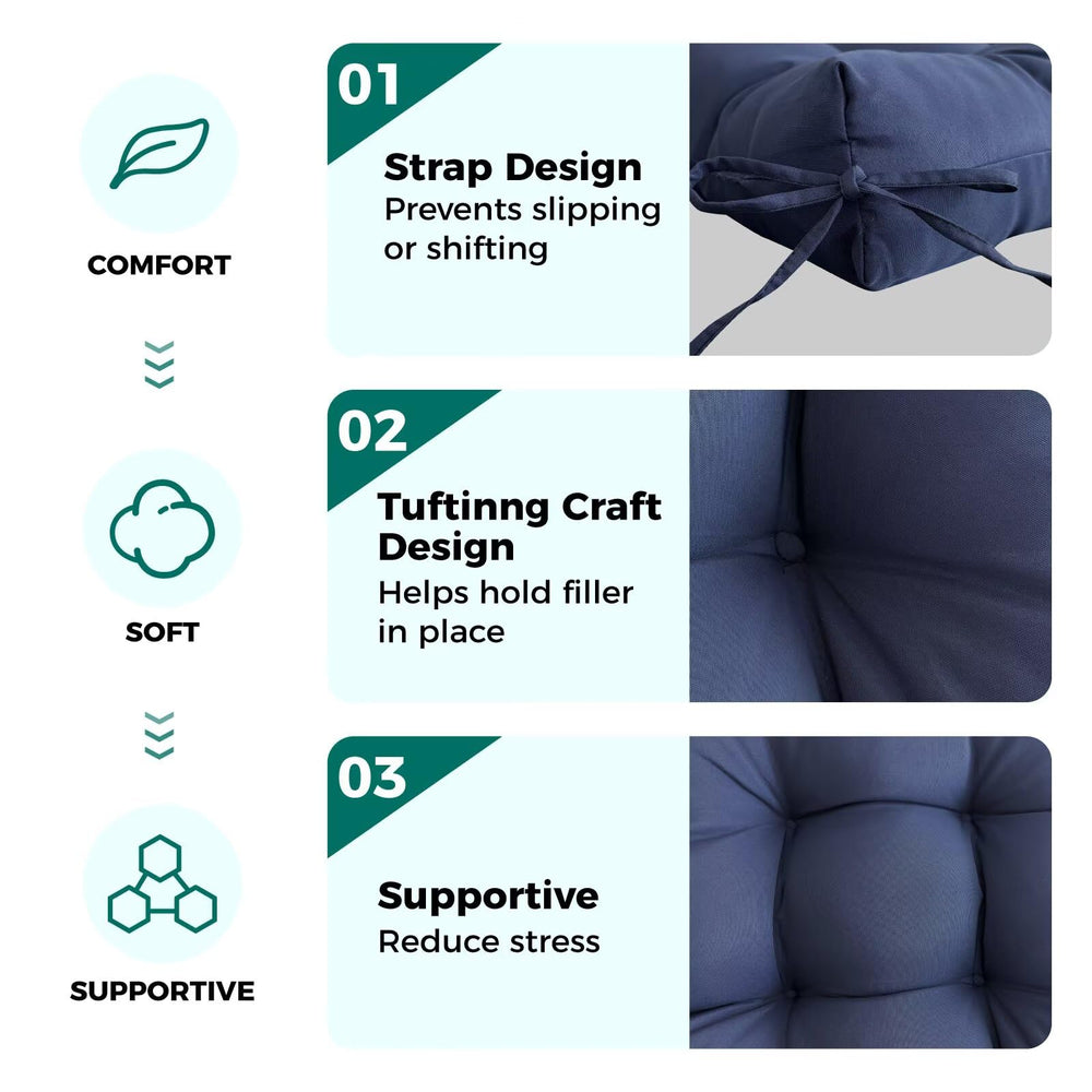 TESICA cushion next to chair measuring 19x19 inches for correct fit