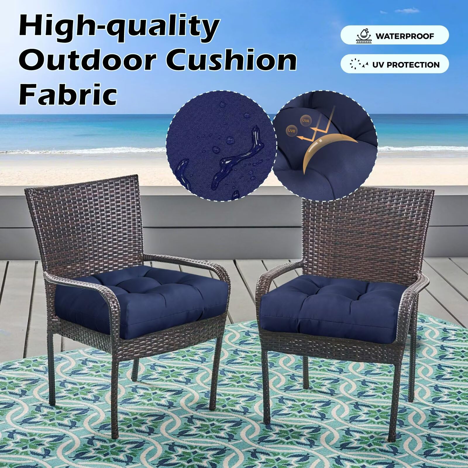 TESICA strap detail showing long ties that secure cushions to chairs