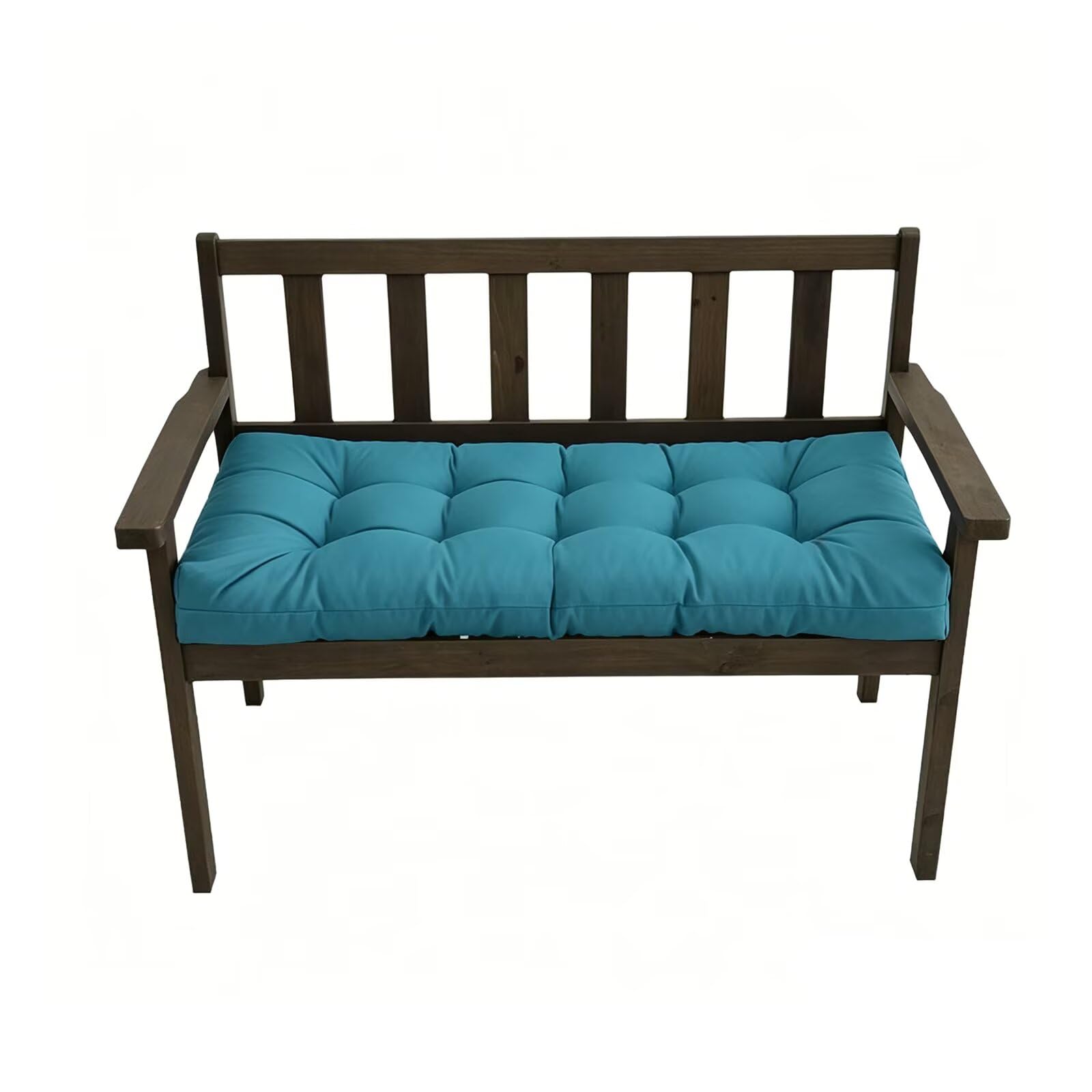 TESICA teal bench cushion front view showing comfy padded seating