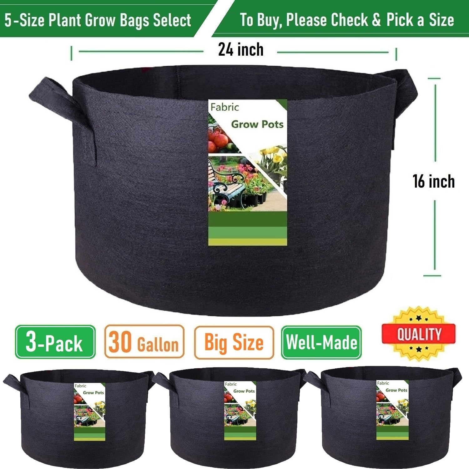Tespher grow bag filled with potting mix ready to plant showing easy setup benefit