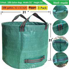 Tespher bag standing open while gardener fills for faster cleanup