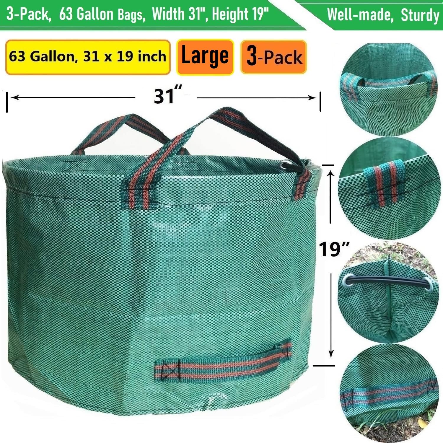 Tespher bag standing open on grass for hands-free filling convenience