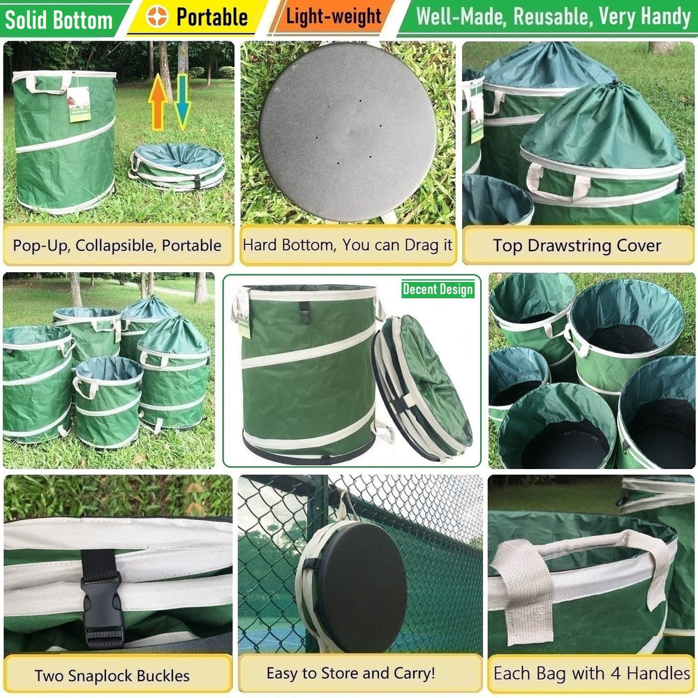 Tespher top drawstring closed keeping yard debris secure in wind
