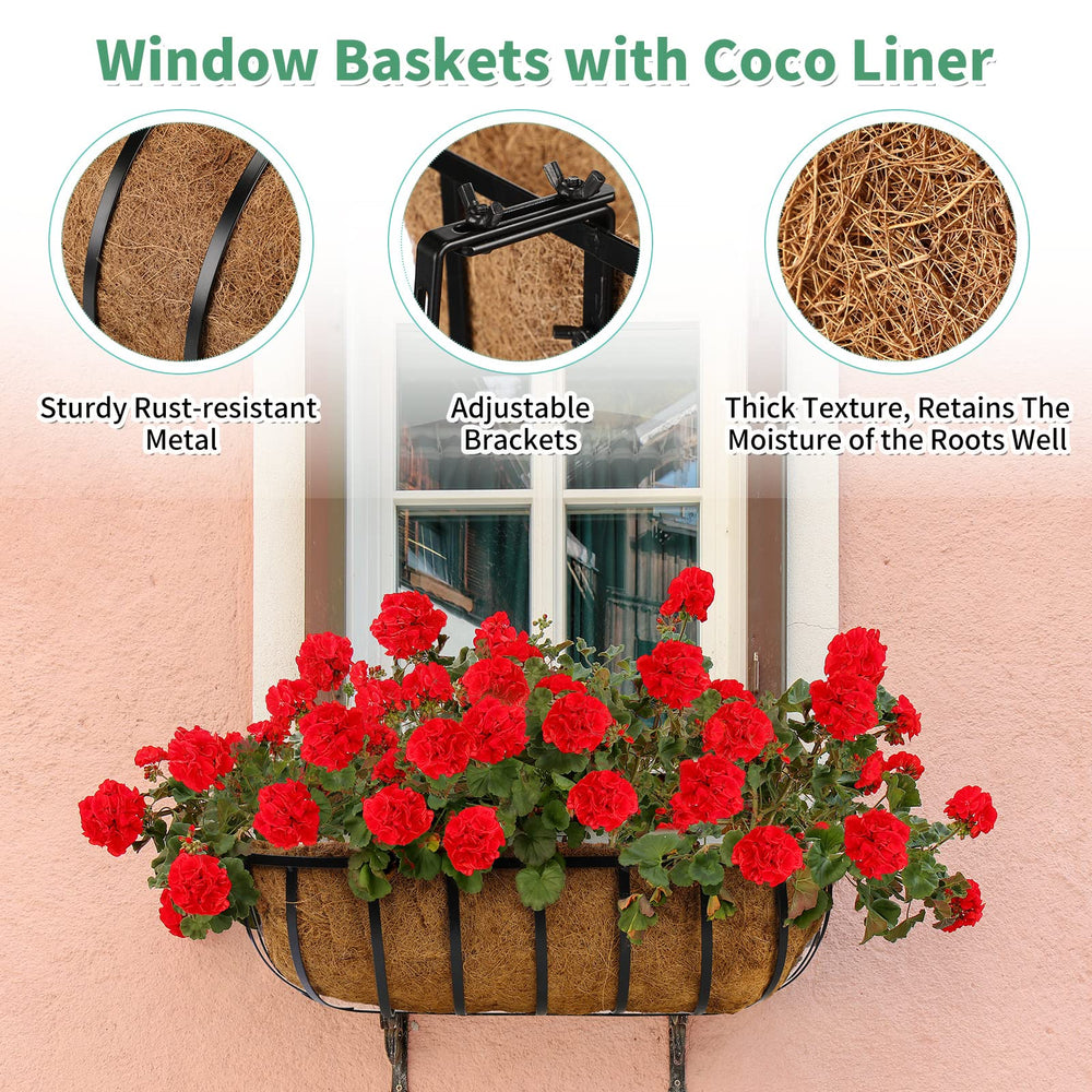 Tessco for you planter mounted on balcony rail showing installed use benefit instant floral display