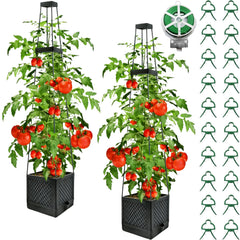 TESSTSY front view of 57-inch planter box showing trellis and roomy bed for multiple plants
