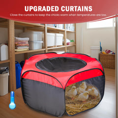 Tetuga brooder in use indoors providing safe warm space benefit