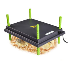Tetuga front view showing complete 12x16 brooder plate and compact design benefit