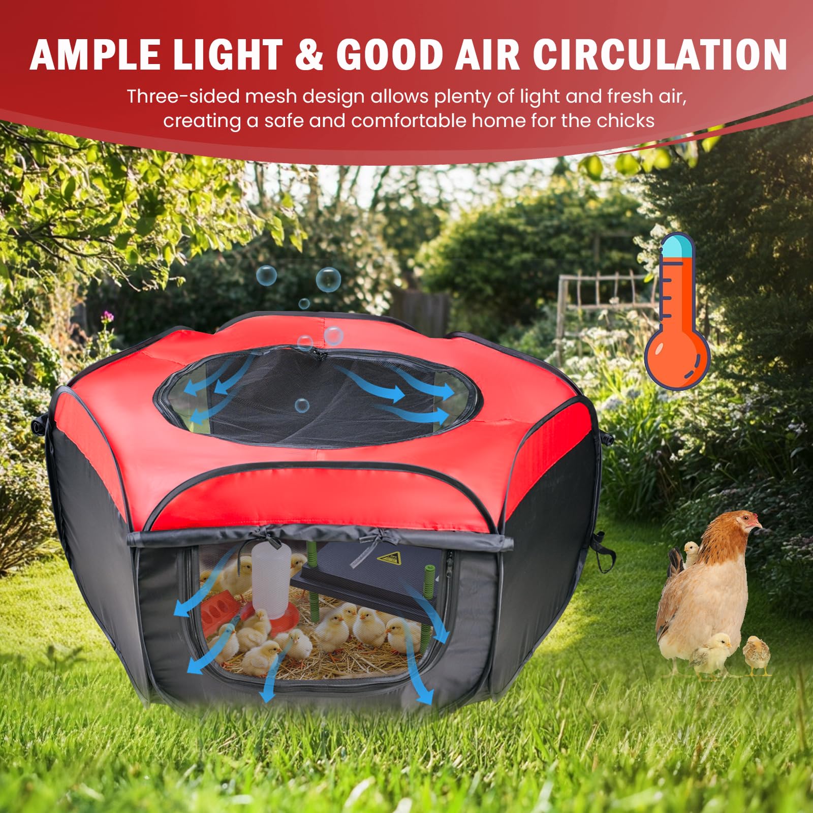 Tetuga 10x12-inch heating plate closeup showing stable warmth for chicks