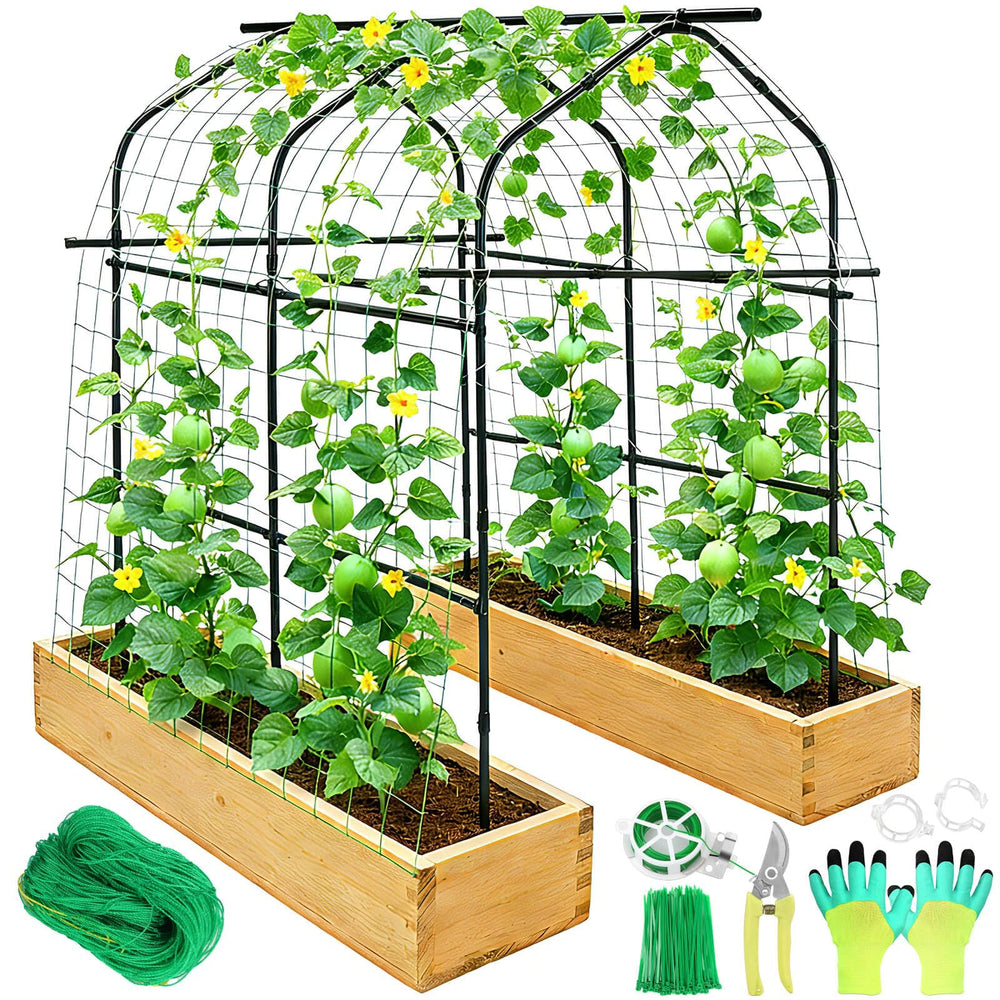 Tetutor front view of 7ft garden arch showing full walk-through benefit