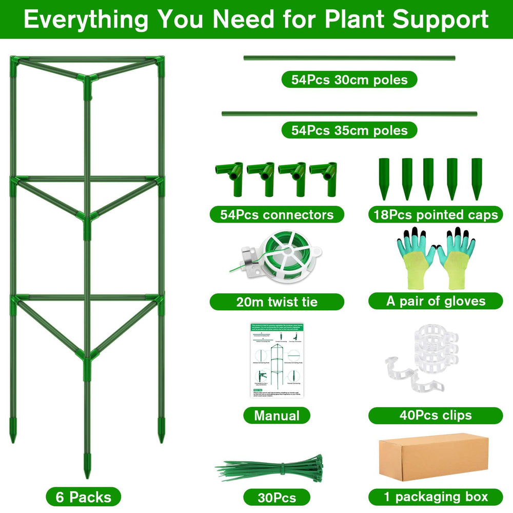 Tetutor triangular tomato cage assembled outdoors providing stable plant support