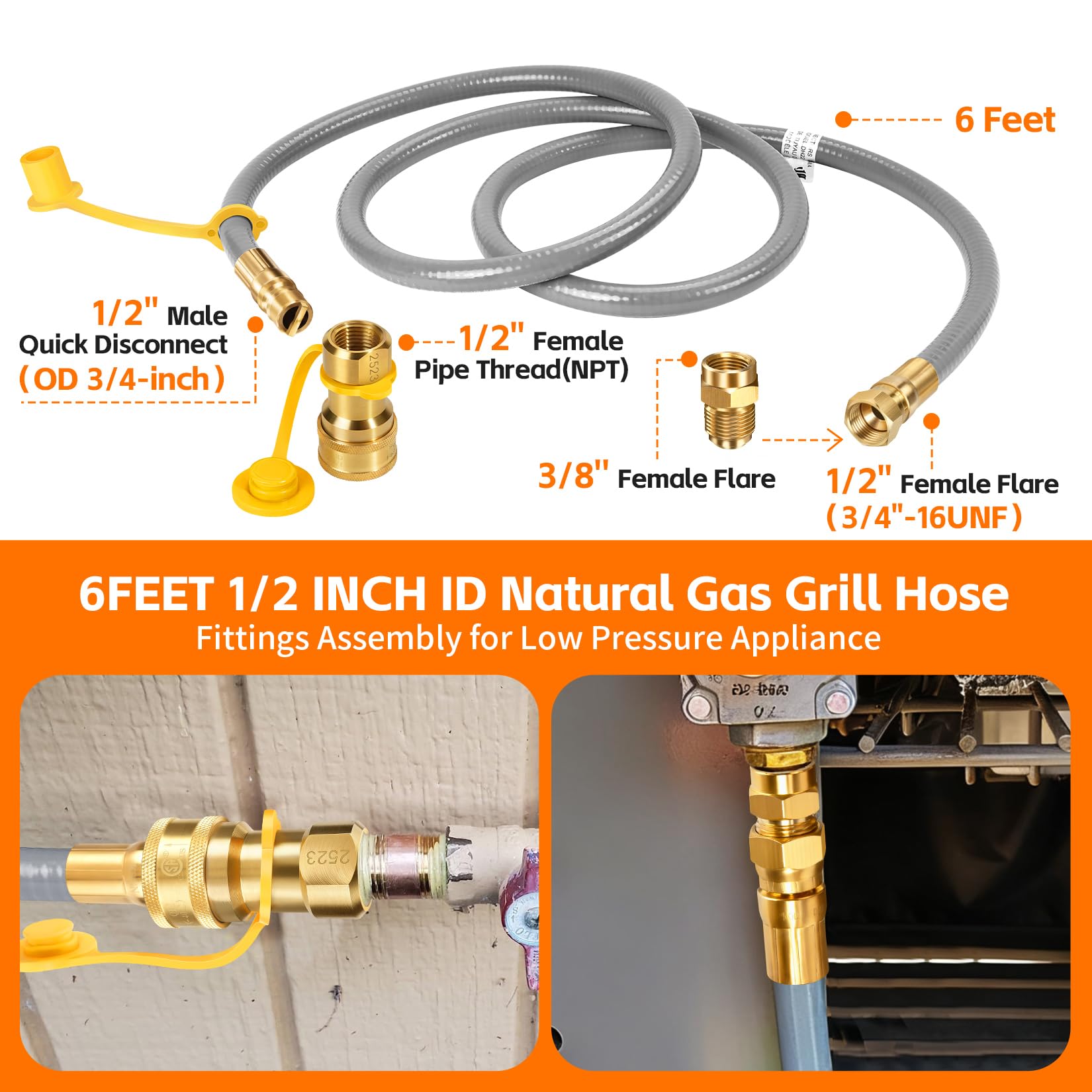 Teupoa close-up of solid brass quick-connect fitting for corrosion resistance benefit