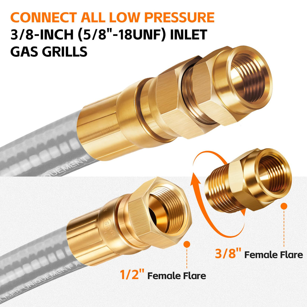 Teupoa hose laid next to ruler showing 6 ft length for flexible placement
