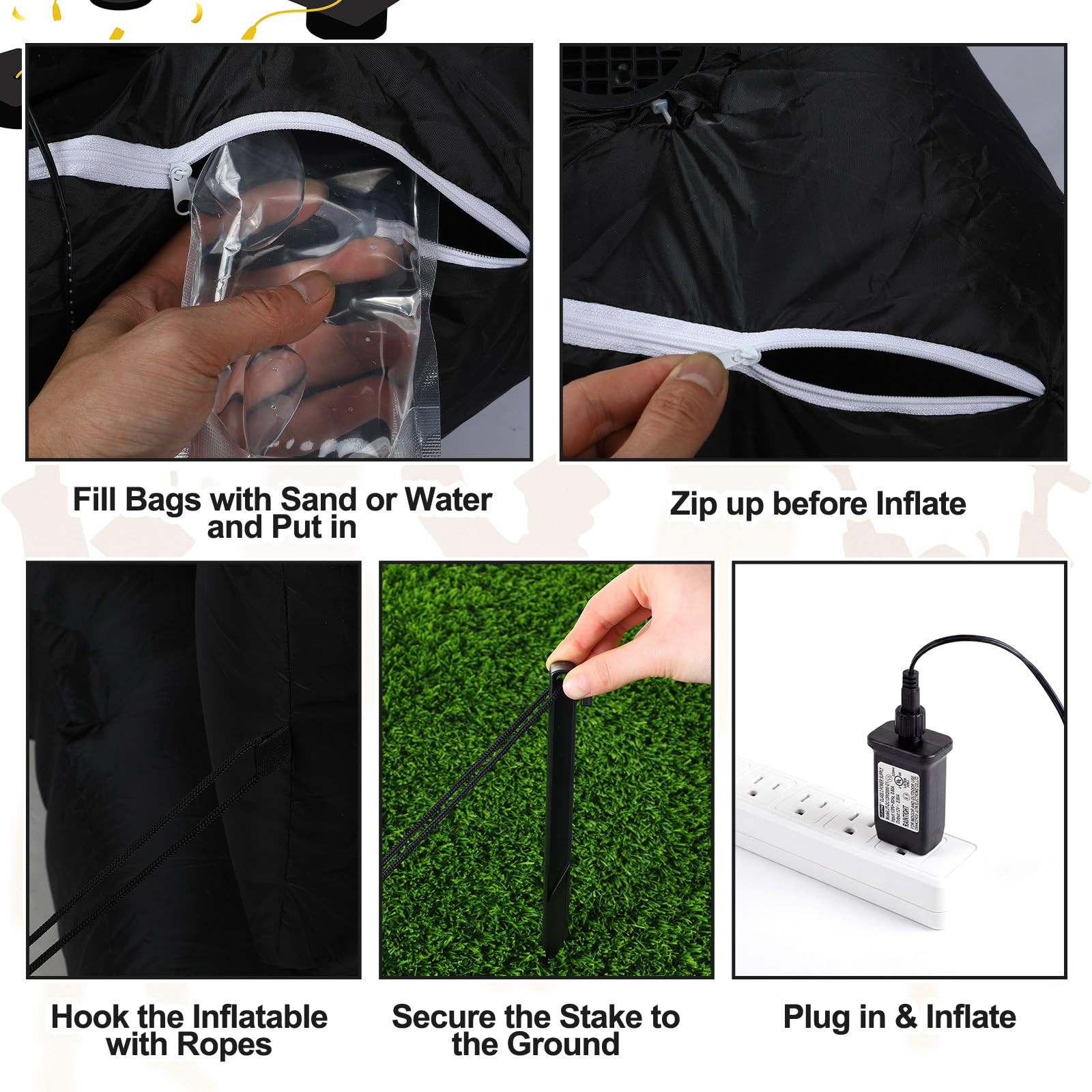 Teyva Daily inflation blower and cord setup showing quick plug-and-play convenience