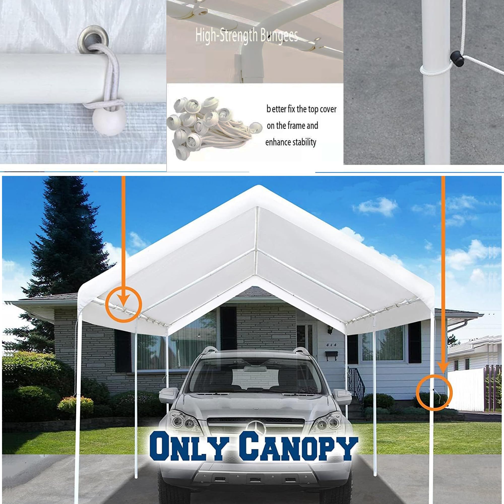 TGEHAP ball bungees and accessories included for fast secure installation
