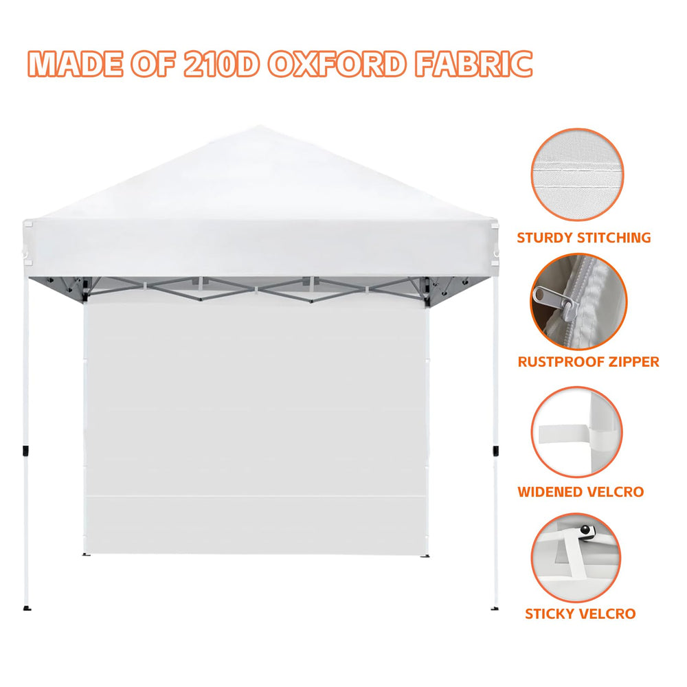 TGEHAP installed on 10x10 canopy side view providing privacy and rain protection
