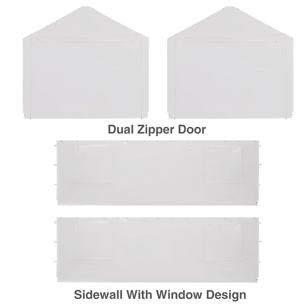 TGEHAP sidewall installed on car shelter providing shade and privacy