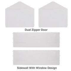 TGEHAP sidewall installed on car shelter providing shade and privacy