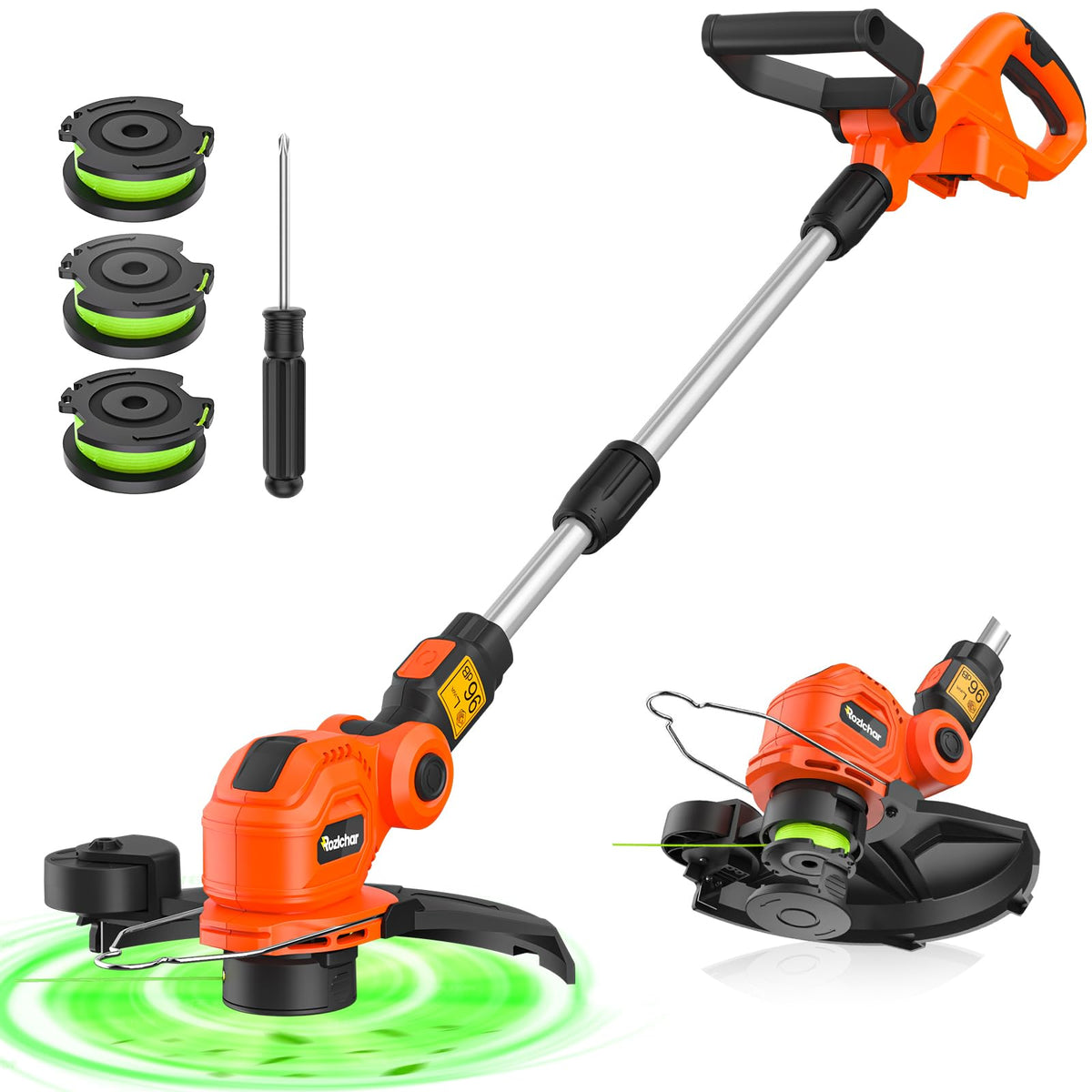ThagBrco front view of cordless trimmer showing compact design and compatibility benefits