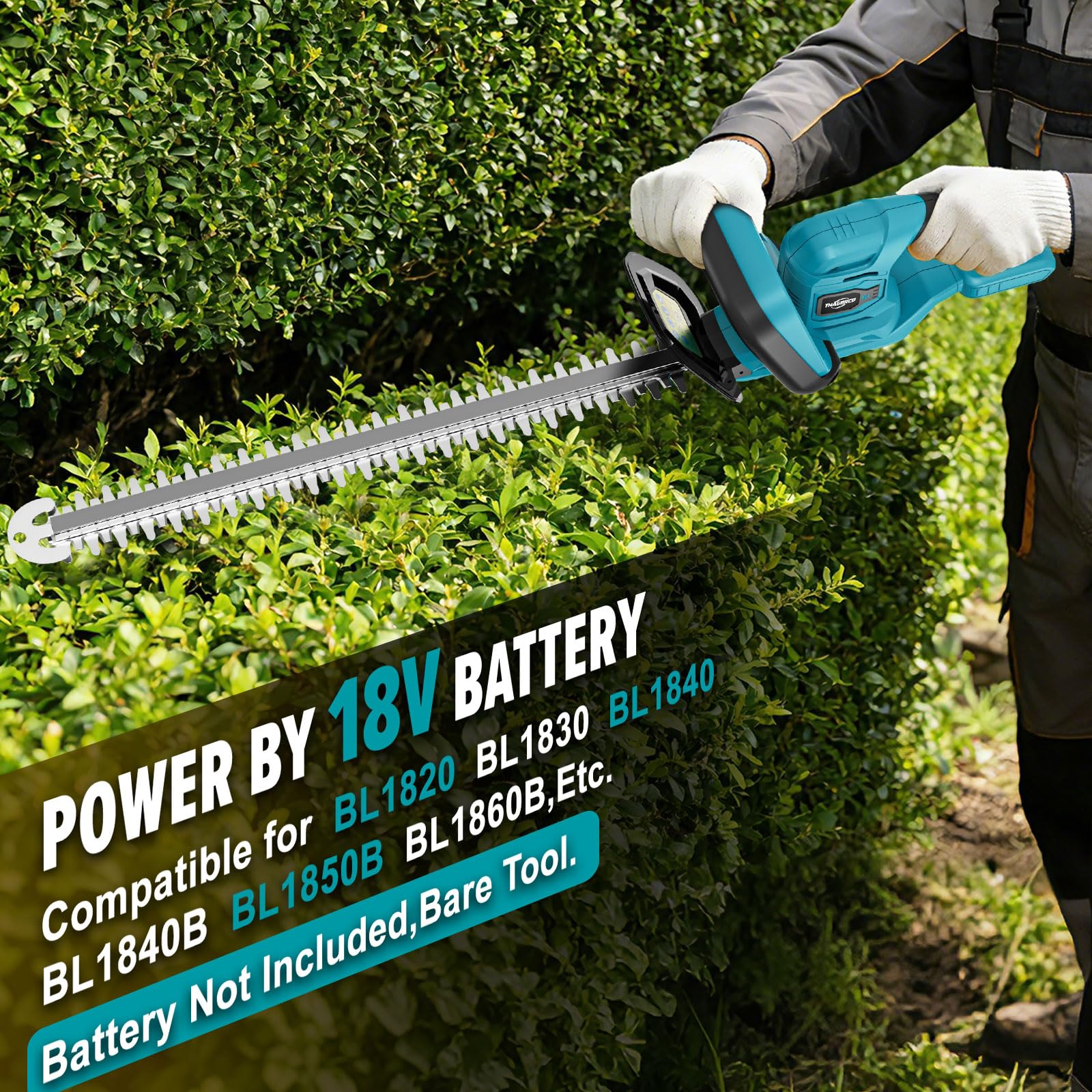 ThagBrco blade close-up highlighting 22-inch dual-action blades for cleaner cuts