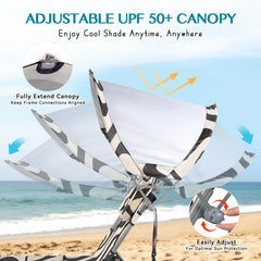 Thallike adjustable canopy detail showing tilt mechanism and sun-blocking benefit