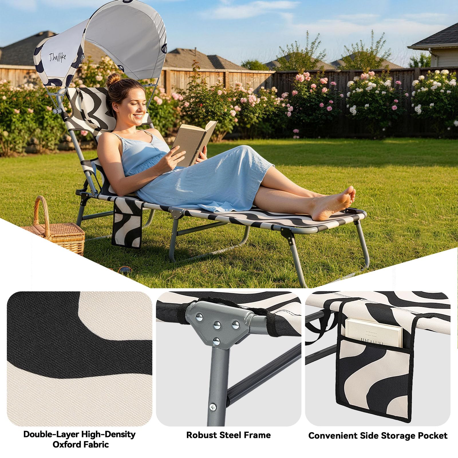 Thallike recline mechanism close-up displaying secure multi-position adjustment