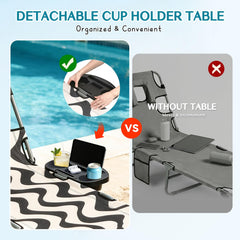 Thallike side table holding phone and drink for hands-free convenience outdoors