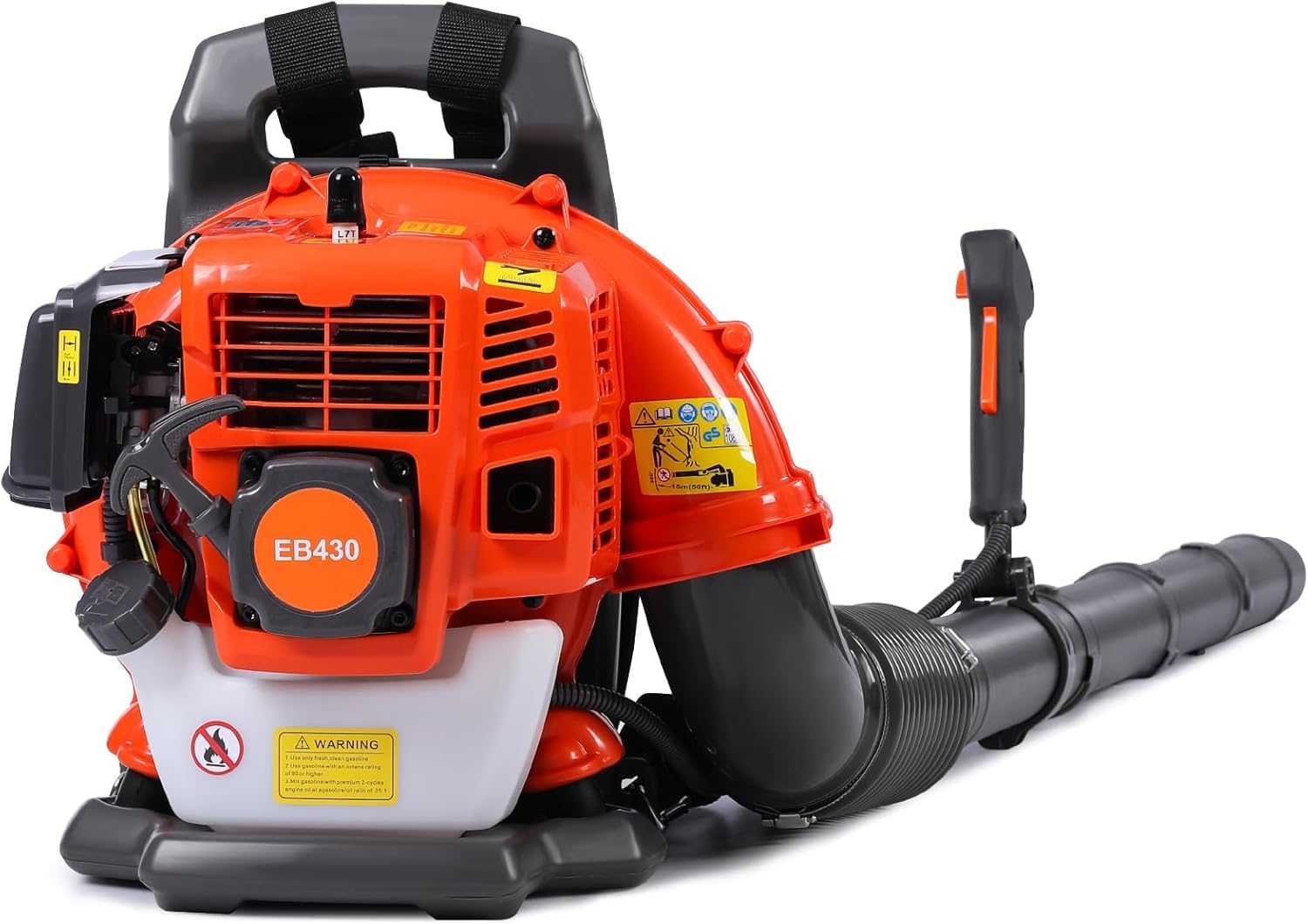 Thalorus front view showing whole backpack blower and controls for easy handling