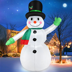Thanger front view of 7ft snowman showing festive appearance and curb appeal