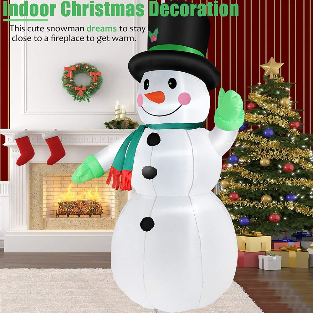 Thanger illuminated snowman at night with LEDs providing clear festive lighting