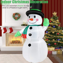 Thanger illuminated snowman at night with LEDs providing clear festive lighting
